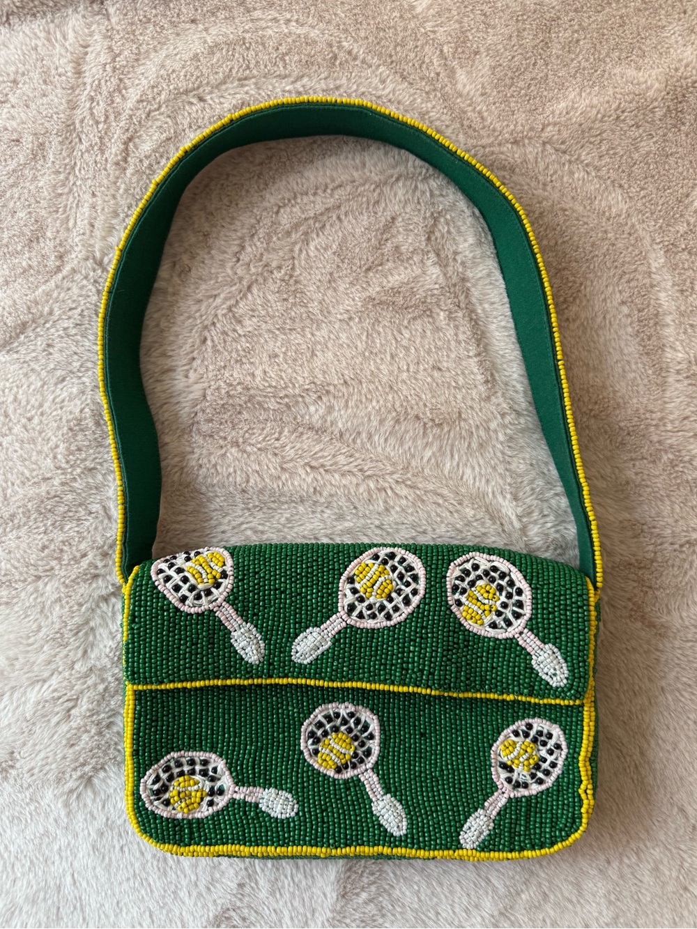 NWT Anthropologie The Fiona Beaded Bag Icon Edition Tennis - Picture 2 of 14